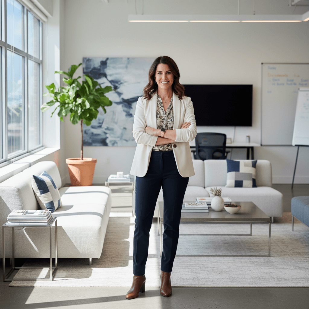 Confident young professional standing tall with a strong and positive posture